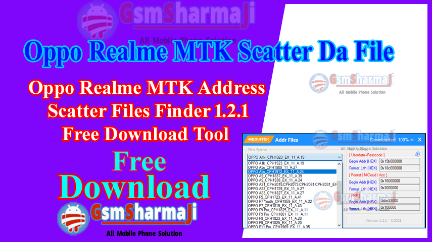 Oppo Realme MTK Address Scatter Files Finder 1.2.1 Free Download Tool