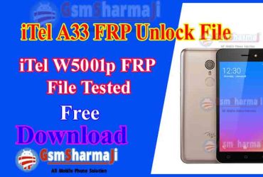 iTel A33 W5001p FRP Unlock File Tested